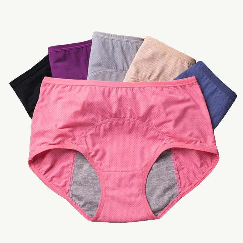 High-Waisted Period & Incontinence Underwear for Women – Reusable Leak-Proof Panties, Plus Size L–8XL with Triple-Layer Absorption
