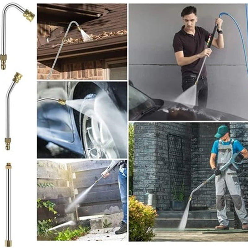 Telescoping Pressure Washer Extension Wand with Professional Spray Nozzles for High-Reach Cleaning — Adjustable Length Pole Kit for Roofs, G