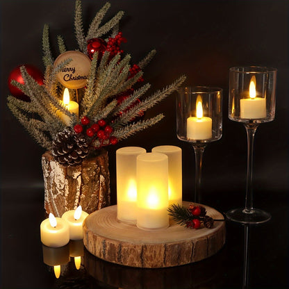 Flickering LED Flameless Tea Lights with Remote Control & Auto-Off Timer for Home Decor