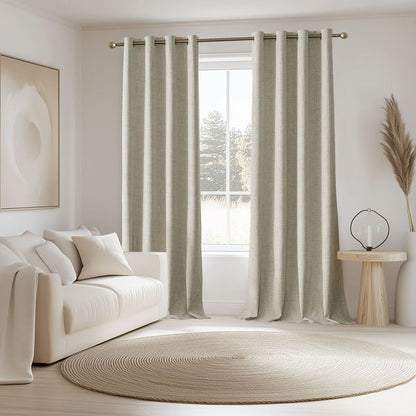 BURLAPLIVA – Blackout Textured Curtains for Elegant Living Rooms