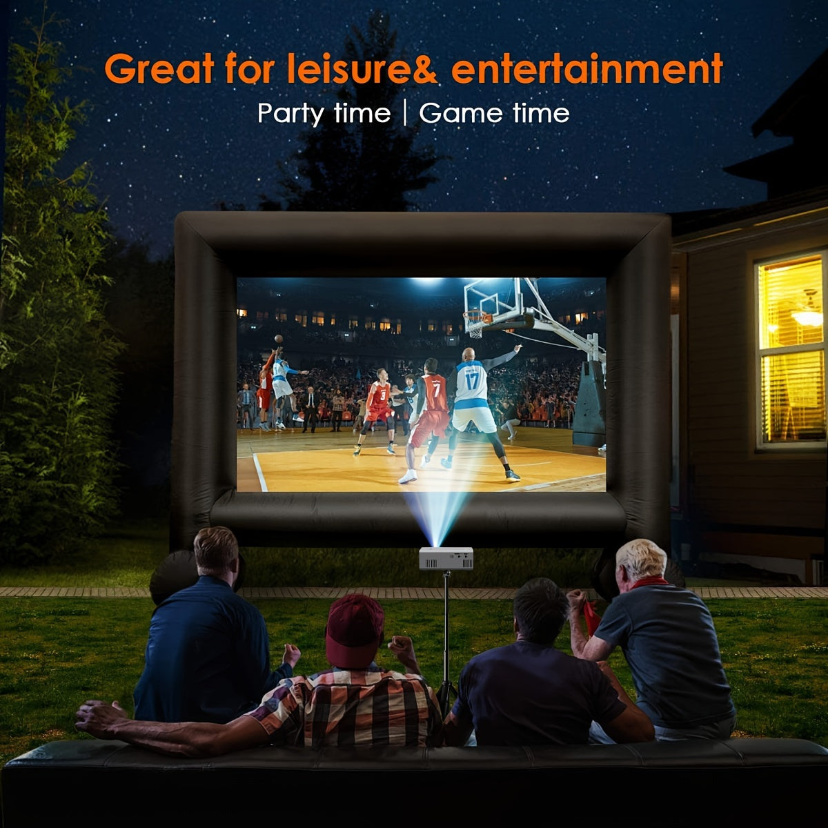 Compact LED Projector 3000 Lumens HDMI USB Movie Display for Indoor Outdoor Home Theater Streaming Media Laptop Smartphone Presentations