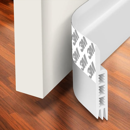 Silicone Door Draft Stopper with Adhesive Backing for Energy Savings & Noise Reduction | Under Door Seal Strip for Home Insulation