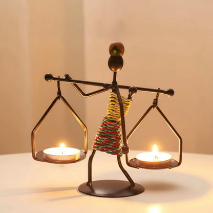 LUMIVIBE – Abstract Metal Candle Holder Sculpture