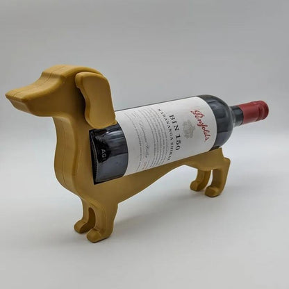 Dachshund Wine Bottle Holder | Resin Table Stand for Wine Display | Kitchen Counter Decor | Wiener Dog Figurine Holder for Red White Wine