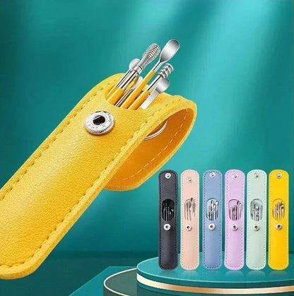 Stainless Steel Ear Cleaning Tool Set with Portable Case for Safe Wax Removal | Reusable Earwax Remover Kit for Adults and Kids | Profession