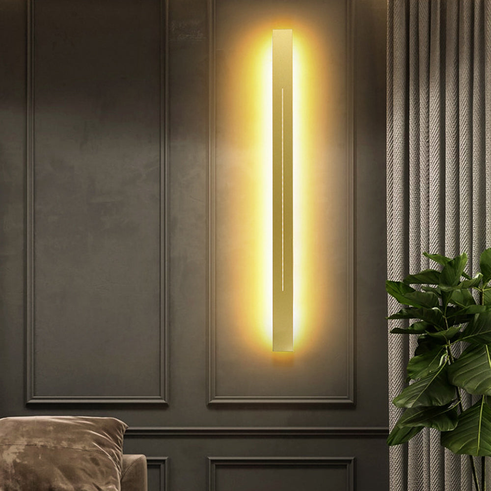 Linear Wall Sconce – LED Modern Metal Accent Light for Living Room Bedroom Hallway Entryway – Dimmable Option Available – Rectangular