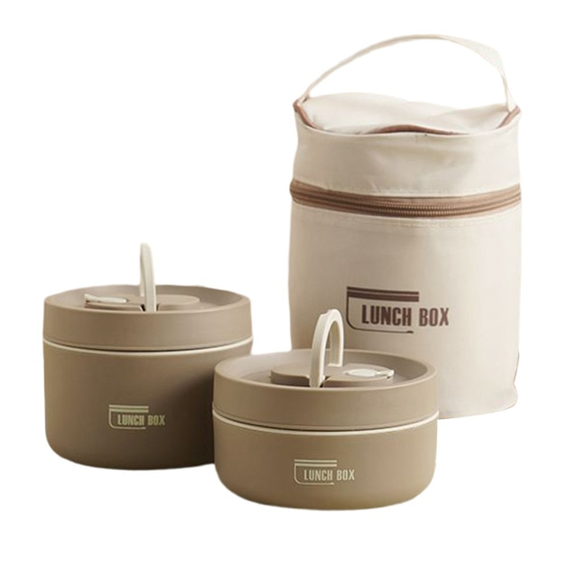 Stackable Insulated Food Jar Set with Leak-Proof Lids for Work School Travel Meal Prep Containers Portable Bento Box Hot Cold Food Storage S