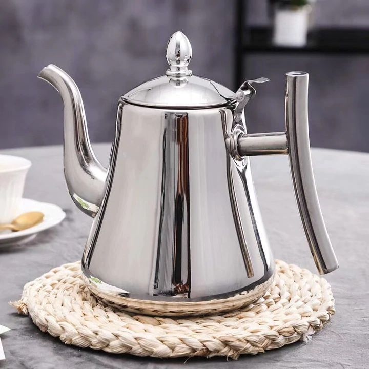 Stovetop Tea Kettle with Built-In Strainer — 1.5 Quart Stainless Steel Pot for Induction & Gas Ranges