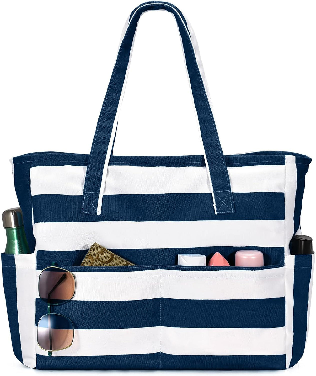Ortekor Large Waterproof Beach Tote Bag with Zipper | Sandproof Design for Travel & Vacation Essentials