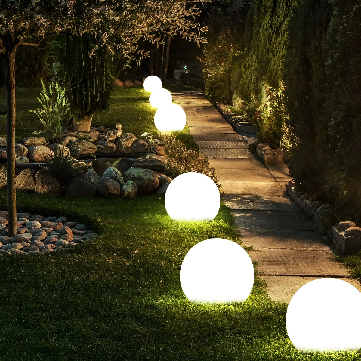 Rechargeable LED Sphere Light for Outdoor & Indoor Use – Cordless Color-Changing Globe Lamp for Patio, Yard, Deck & Events