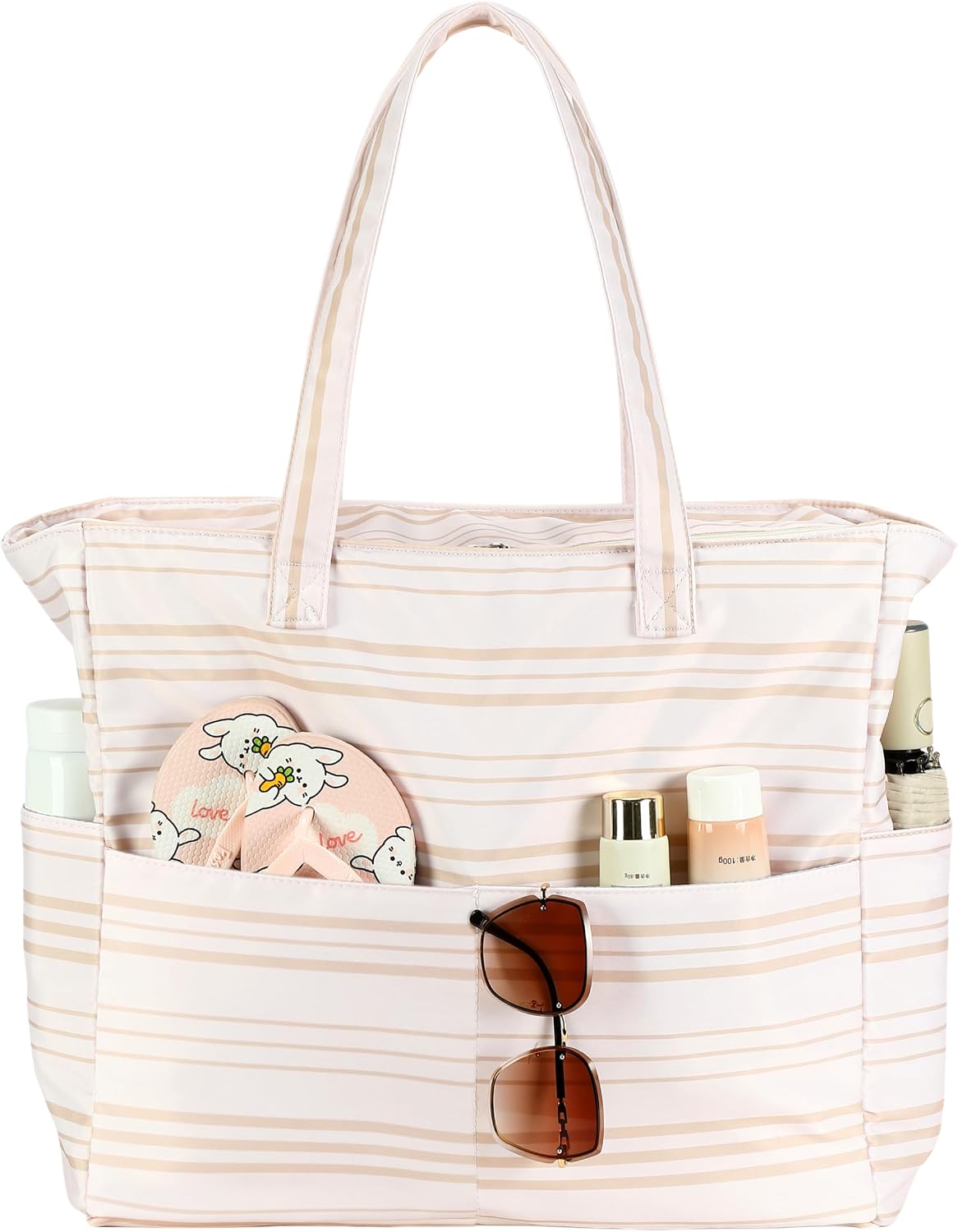 Coastal Escape | Extra Large Waterproof Beach Tote Bag with Wet Compartment | Stylish Carry-On for Weekend Getaways