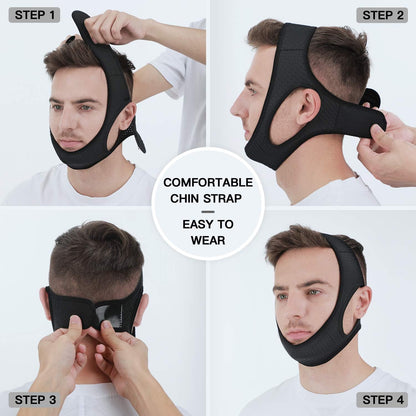 Jaw Support Sleep Band for Mouth Breathing & Nighttime Noise – Adjustable Comfort Strap for Men Women Kids