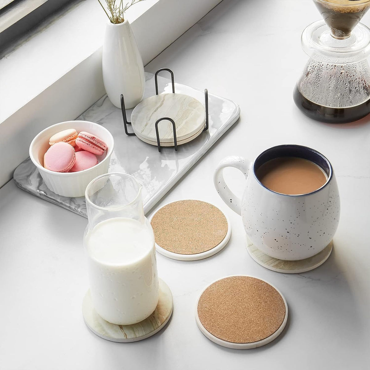 Kresta Coaster Set - Marble Design, Heat Resistant