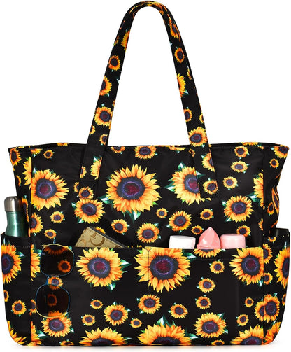 Ortekor Large Waterproof Beach Tote Bag with Zipper | Sandproof Design for Travel & Vacation Essentials