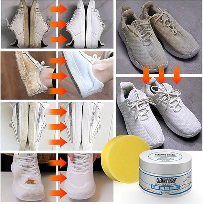 Footwear Restoration Cream for Sneakers, Leather Shoes, Boots – Deep Stain Remover for Scuffs, Dirt & Yellowing – Revitalizes All Shoe Types