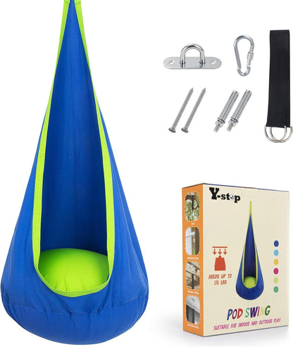 Hanging Pod Chair for Kids and Adults – Cozy Fabric Swing Seat for Indoor and Outdoor Relaxation, Reading Nook
