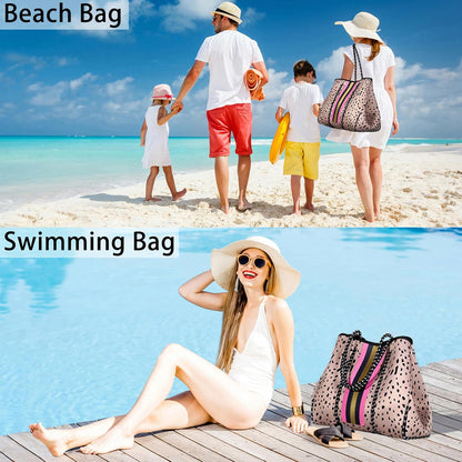 Ortekor beach Tote Bag | Large Beach Bag with Inner Pocket for Easy Organization