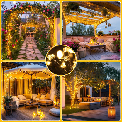 Weatherproof String Lights for Patio, Garden & Outdoor Decor – Warm Glow Indoor Outdoor Party Lighting
