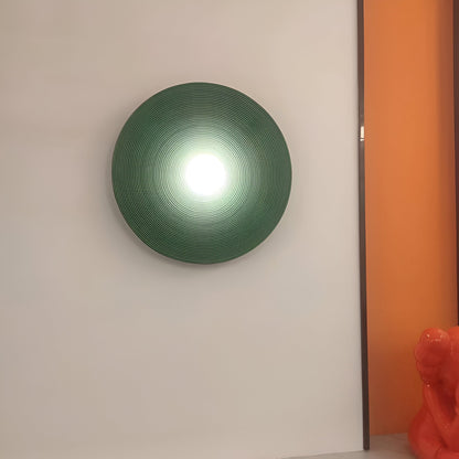 Round Glass Resin Wall Sconce White LED Fixture Bedroom Hallway Living Room Soft Glow Minimalist Mount Ambient Light for Home
