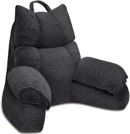 Cozy Reading Pillow with High Arm Rests & Supportive Memory Foam | Perfect Back Support for Relaxing, Reading & Gaming in Bed