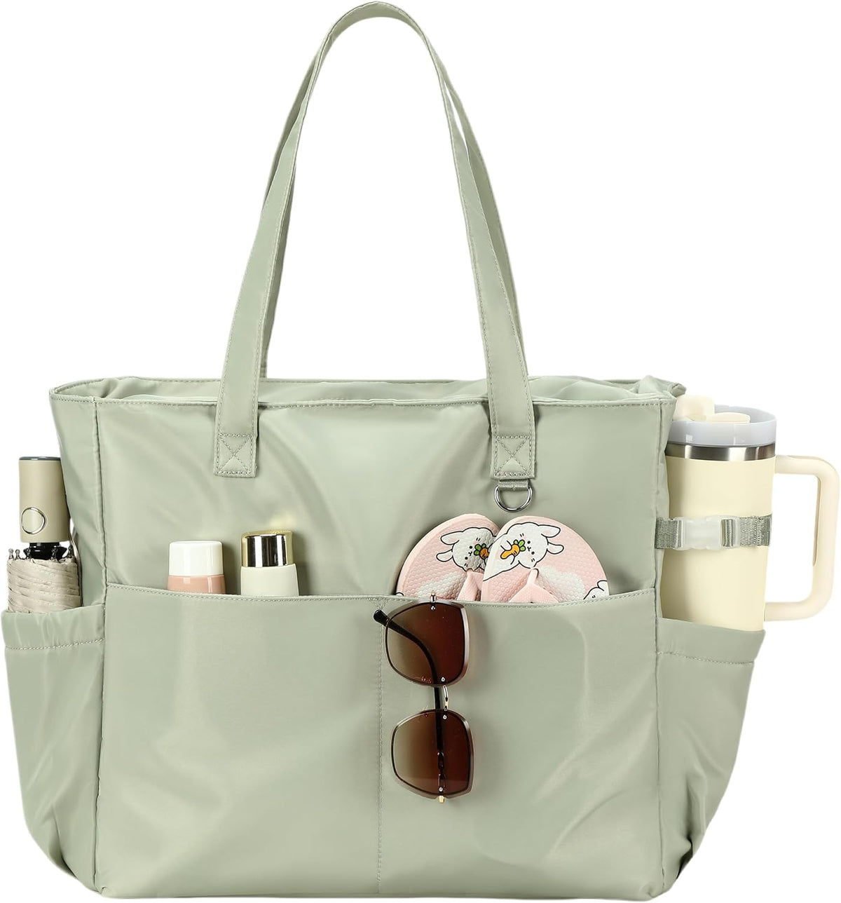 Coastal Escape | Extra Large Waterproof Beach Tote Bag with Wet Compartment | Stylish Carry-On for Weekend Getaways