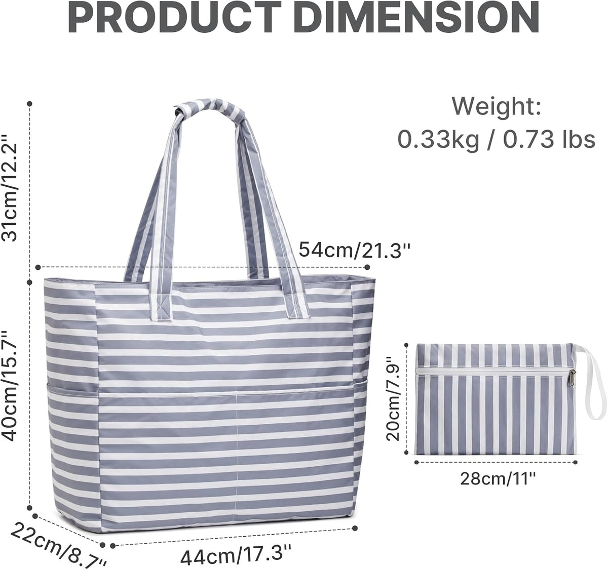 Beach Bag Waterproof and Sandproof, Foldable Beach Tote Bag with Wet Compartment, Extra Large Beach Bag for Travel