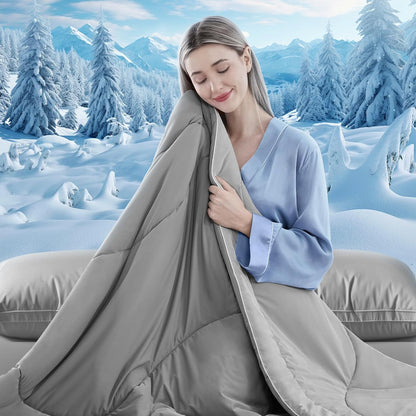 Cooling Comforter | Double-Sided Cooling Blanket for Hot Sleepers | Breathable Ice Fabric for Ultimate Comfort
