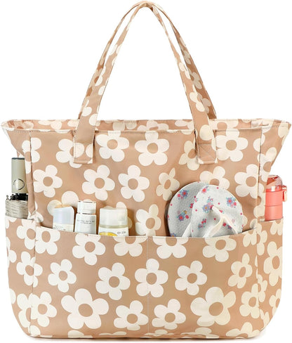 Coastal Escape | Extra Large Waterproof Beach Tote Bag with Wet Compartment | Stylish Carry-On for Weekend Getaways