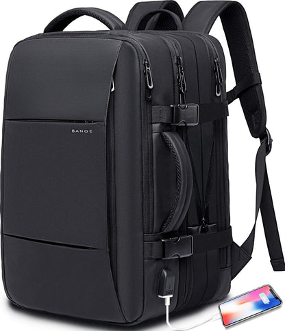 Convertible Carry-On Backpack with Laptop Compartment | Water-Resistant Travel Bag with Duffle Mode | Fits 17-Inch Laptop | Security Pocket