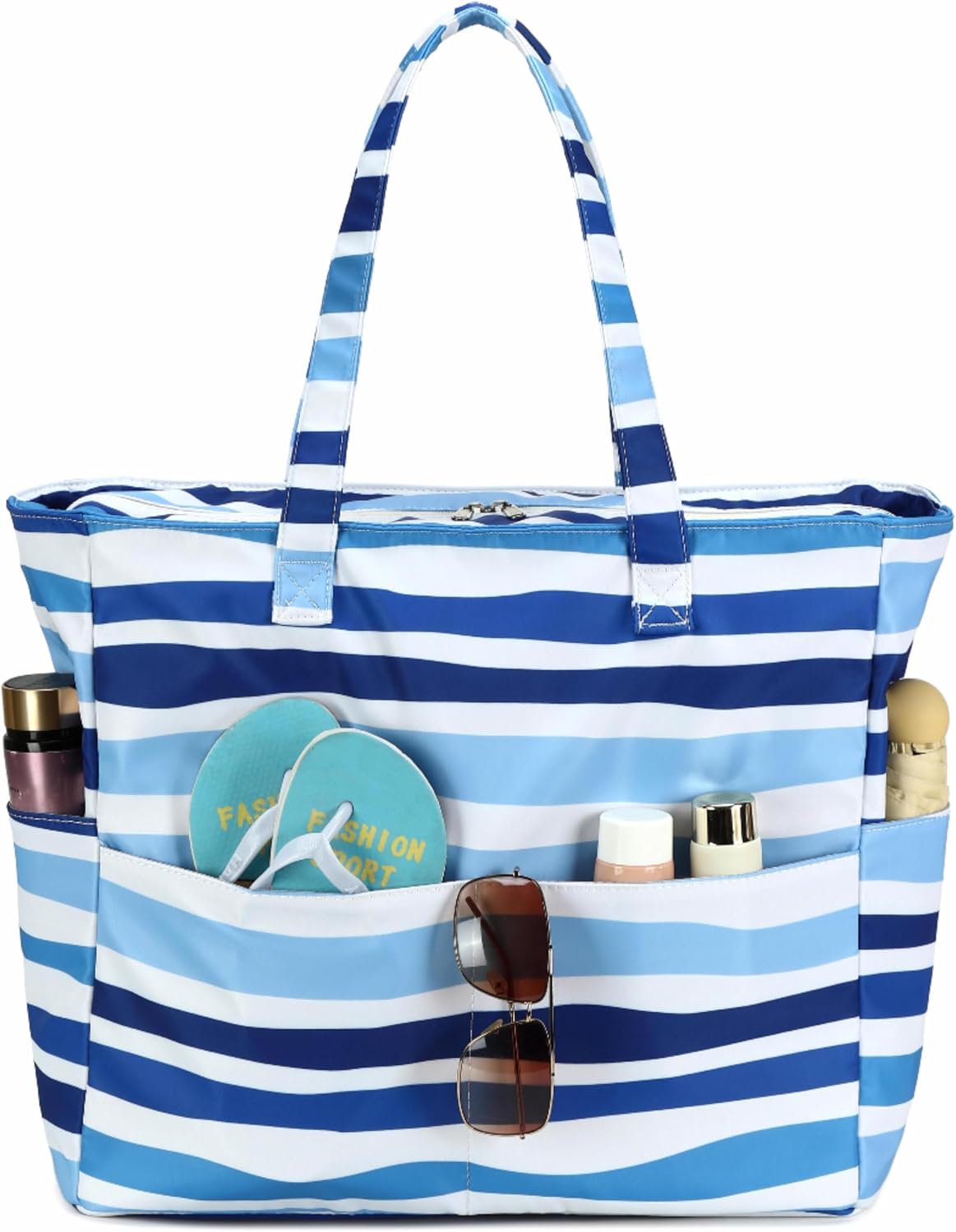 Coastal Escape | Extra Large Waterproof Beach Tote Bag with Wet Compartment | Stylish Carry-On for Weekend Getaways