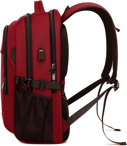 Travel Backpack with USB Charging Port for Laptops up to 17 Inches | Water-Resistant Daypack with Anti-Theft Pocket for Business Work School