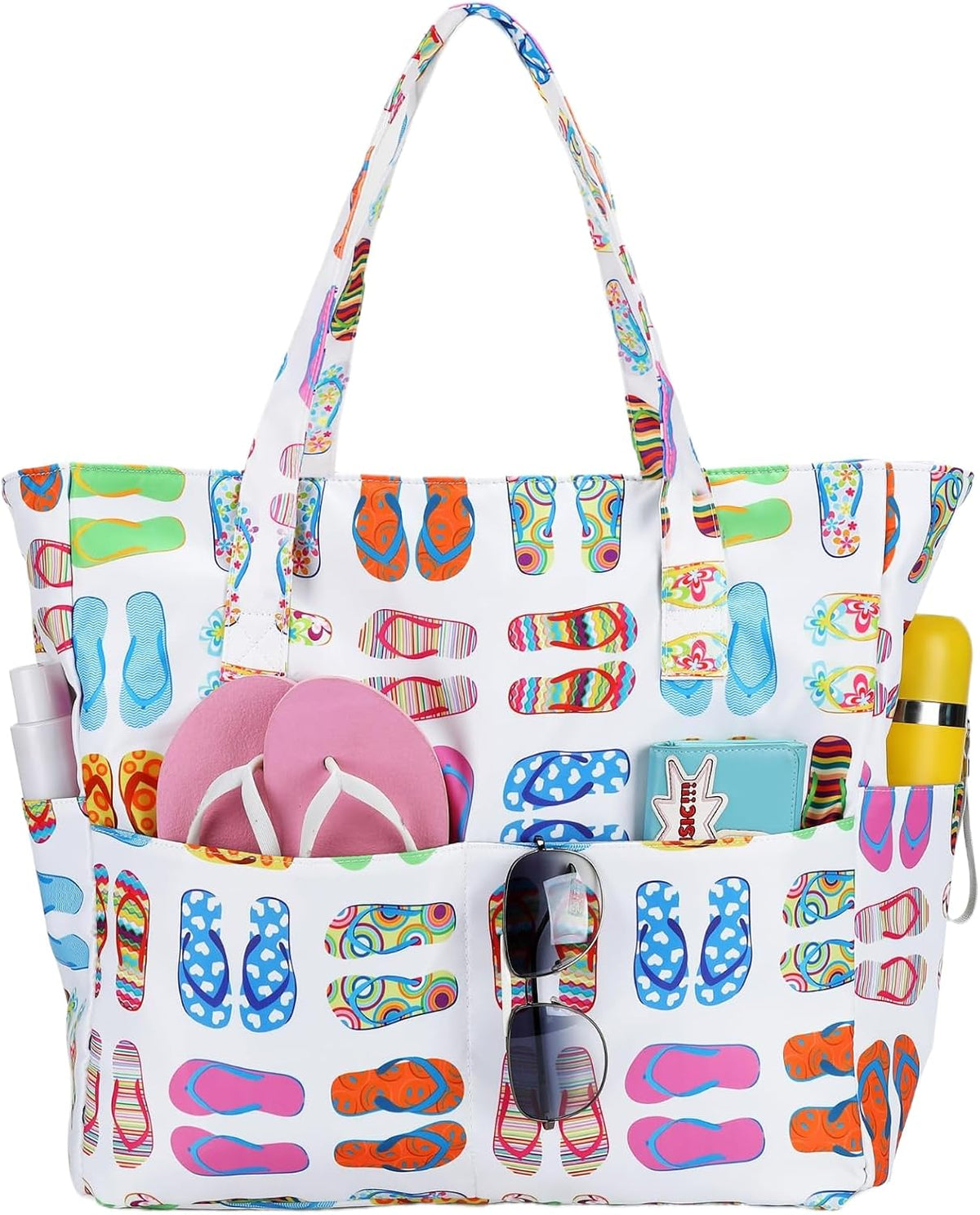 Coastal Escape | Extra Large Waterproof Beach Tote Bag with Wet Compartment | Stylish Carry-On for Weekend Getaways