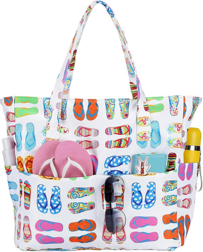 Coastal Escape | Extra Large Waterproof Beach Tote Bag with Wet Compartment | Stylish Carry-On for Weekend Getaways