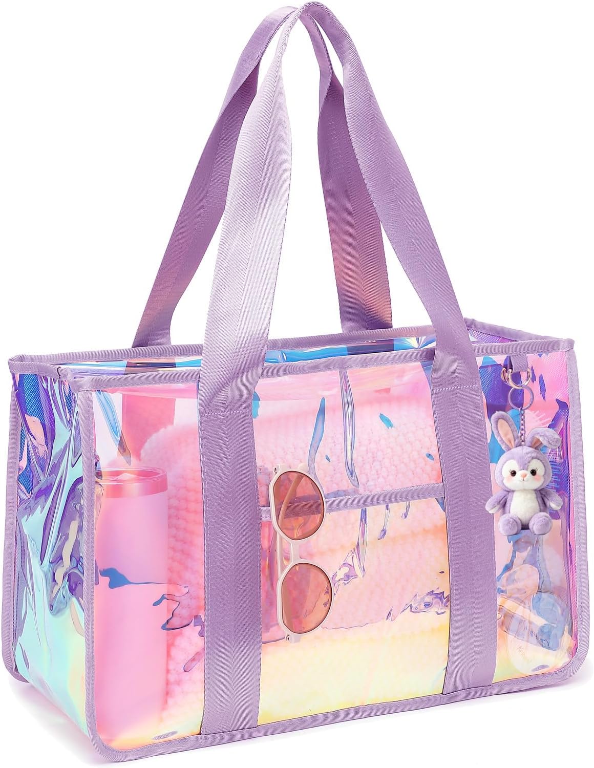Ortekor Beach Tote Bag | Waterproof Sandproof Jelly Beach Bag with Zipper | Stylish & Spacious for Pool and Cruise Essentials