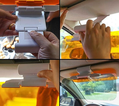 Clip-On Glare Shield for Car Windshield Sun Visor – Day & Night Vision Extender for Driving Safety