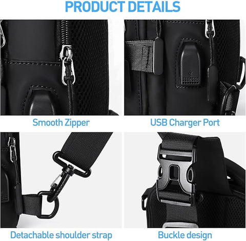 UrbanLite | Compact Crossbody Sling Backpack with Ample Storage | Lightweight Design for Travel and Everyday Use