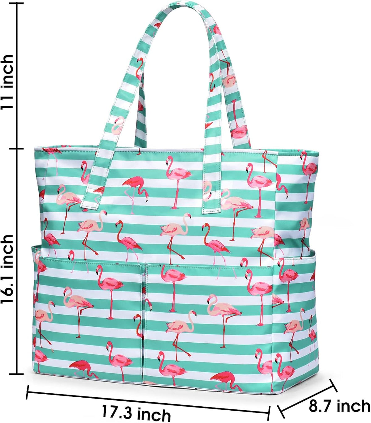 Ortekor Large Waterproof Beach Tote Bag with Zipper | Sandproof Design for Travel & Vacation Essentials