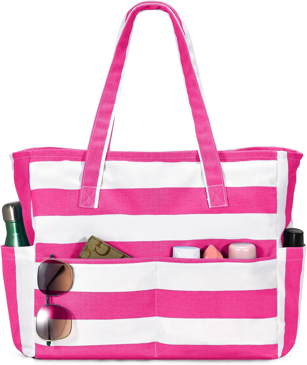 Ortekor Large Waterproof Beach Tote Bag with Zipper | Sandproof Design for Travel & Vacation Essentials