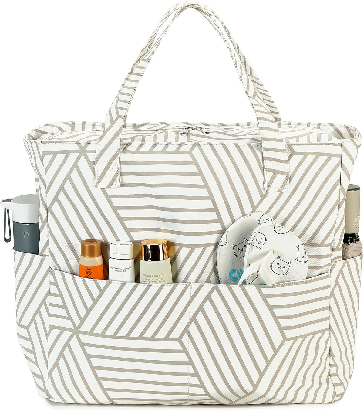 Coastal Escape | Extra Large Waterproof Beach Tote Bag with Wet Compartment | Stylish Carry-On for Weekend Getaways
