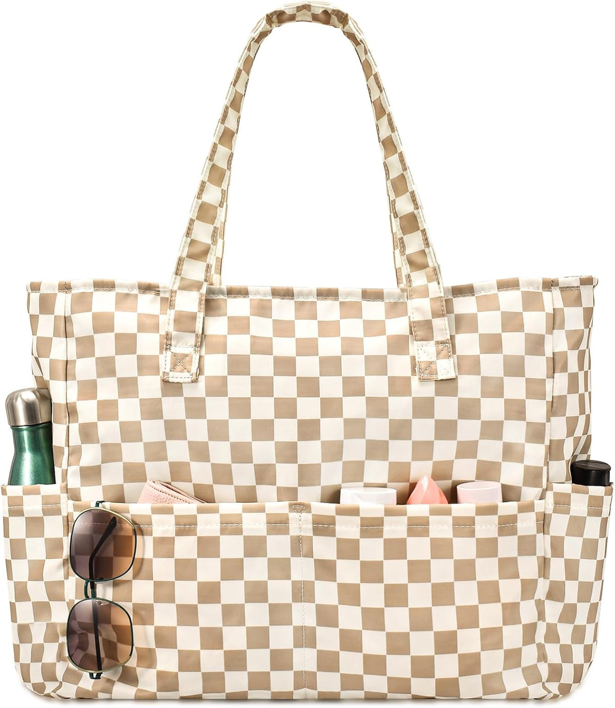 Ortekor Large Waterproof Beach Tote Bag with Zipper | Sandproof Design for Travel & Vacation Essentials