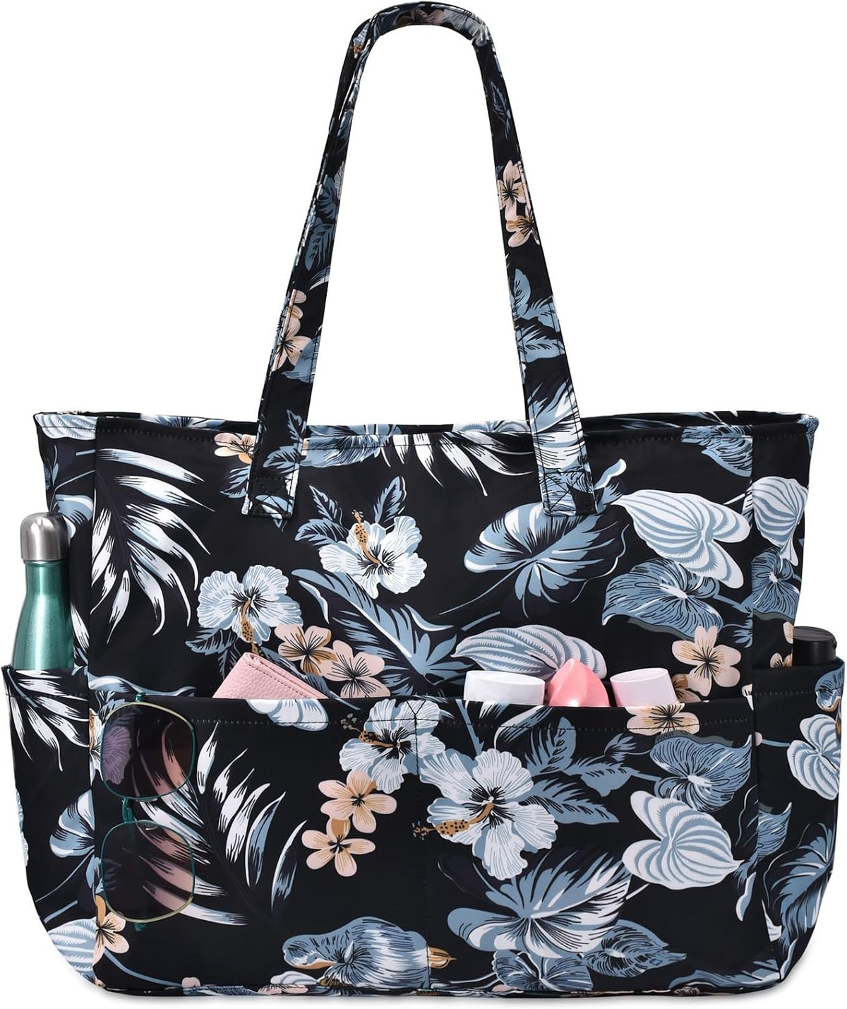 Ortekor Large Waterproof Beach Tote Bag with Zipper | Sandproof Design for Travel & Vacation Essentials