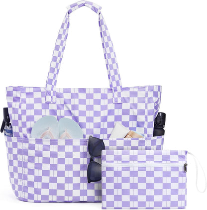 Ultimate Beach Tote Bag | Waterproof & Sandproof Large Bag with Zipper | Foldable Design for Easy Travel and Storage