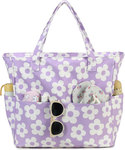 Coastal Escape | Extra Large Waterproof Beach Tote Bag with Wet Compartment | Stylish Carry-On for Weekend Getaways