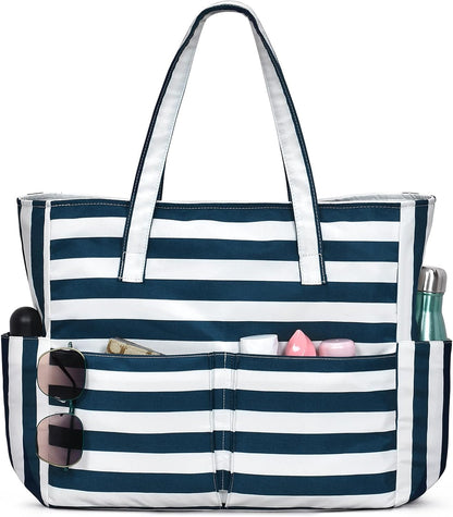 Ortekor Large Waterproof Beach Tote Bag with Zipper | Sandproof Design for Travel & Vacation Essentials