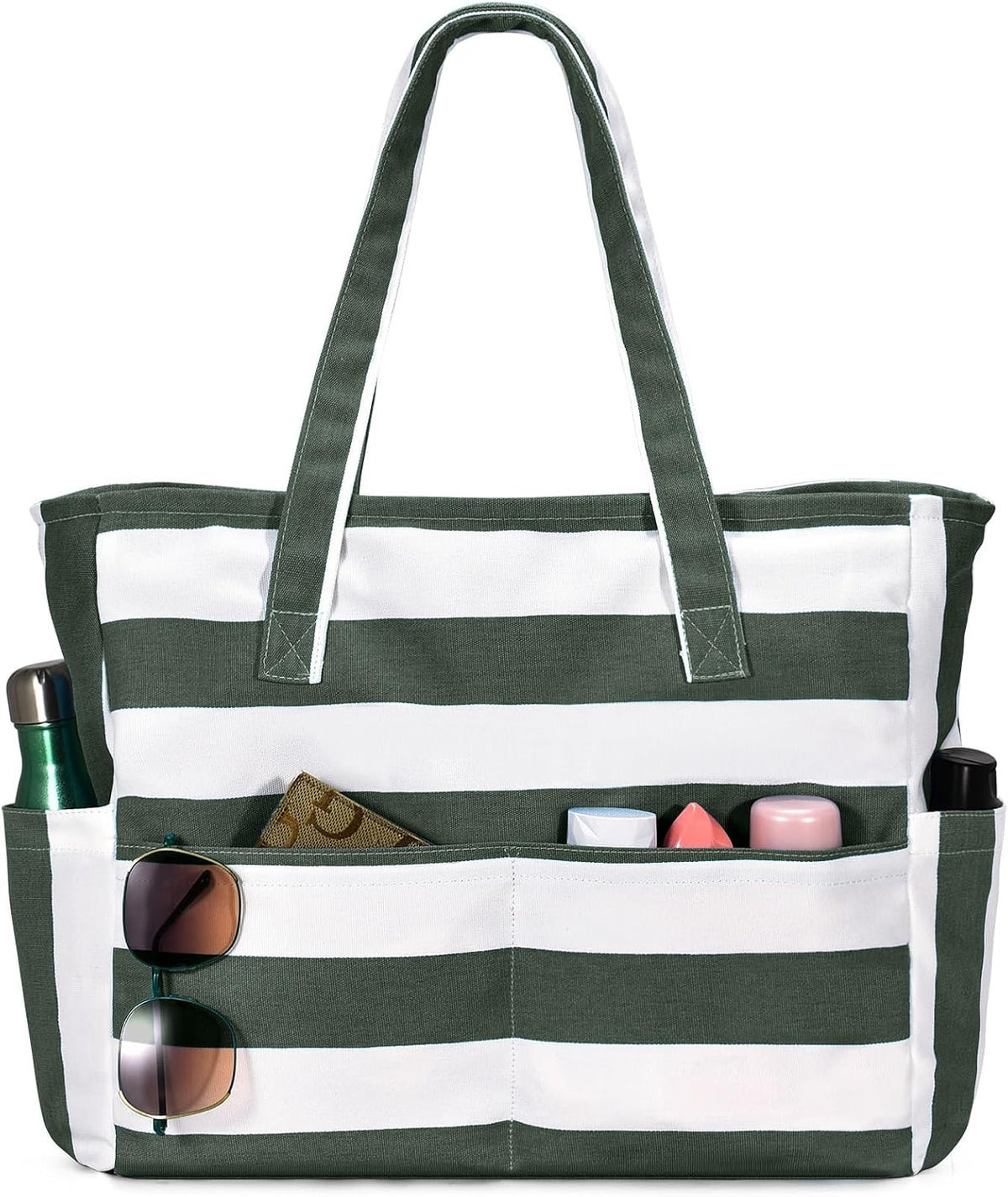 Ortekor Large Waterproof Beach Tote Bag with Zipper | Sandproof Design for Travel & Vacation Essentials