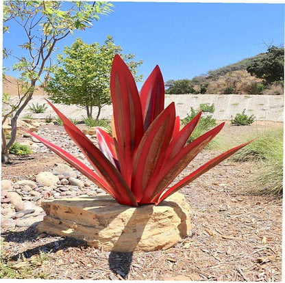 Metal Succulent Sculpture Weather-Resistant Agave Yard Art for Gardens Patios Desert Landscaping Indoor Outdoor Accent Rustic Handcrafted Ir