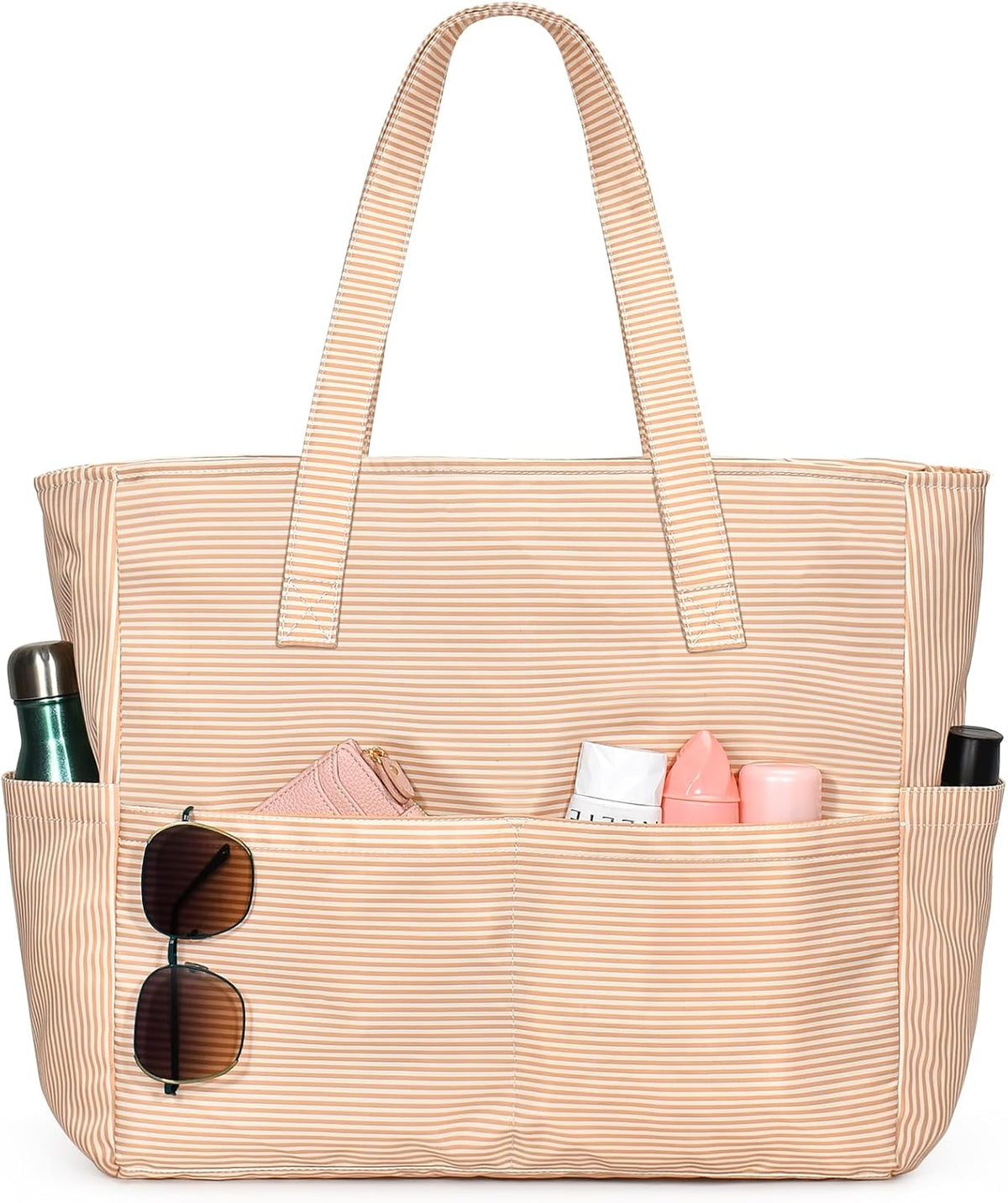 Ortekor Large Waterproof Beach Tote Bag with Zipper | Sandproof Design for Travel & Vacation Essentials