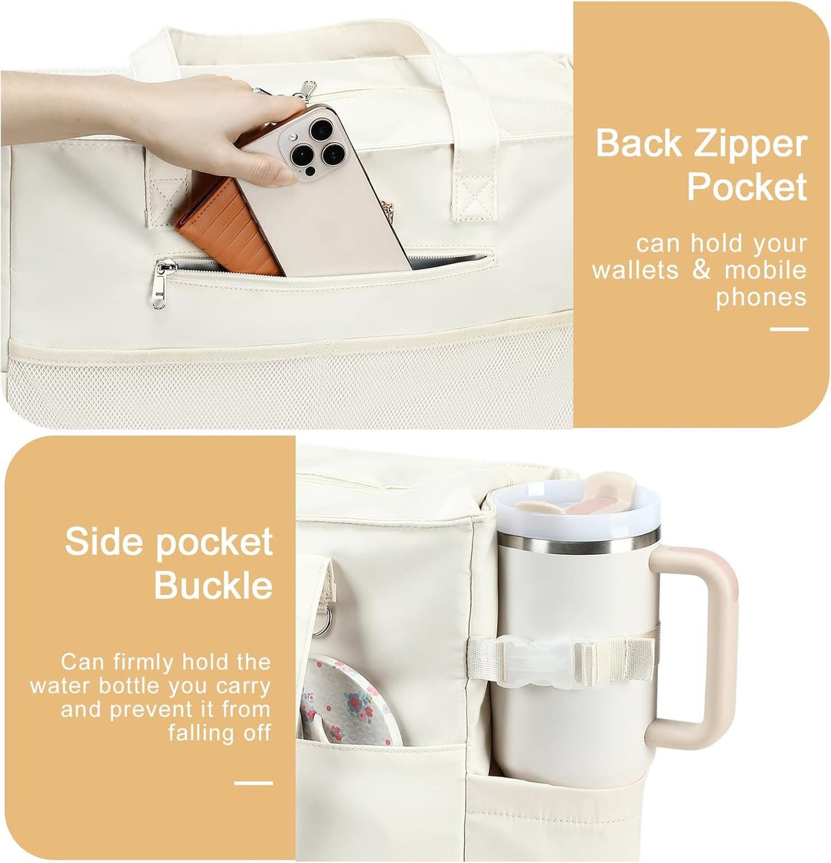 Coastal Escape | Extra Large Waterproof Beach Tote Bag with Wet Compartment | Stylish Carry-On for Weekend Getaways