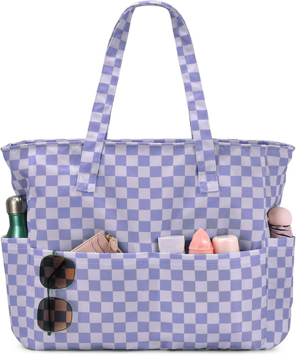 Ortekor Large Waterproof Beach Tote Bag with Zipper | Sandproof Design for Travel & Vacation Essentials