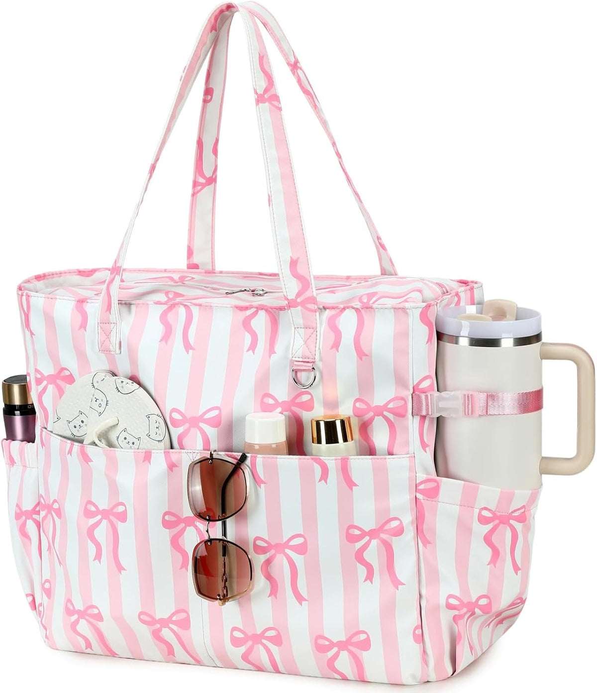 Coastal Escape | Extra Large Waterproof Beach Tote Bag with Wet Compartment | Stylish Carry-On for Weekend Getaways